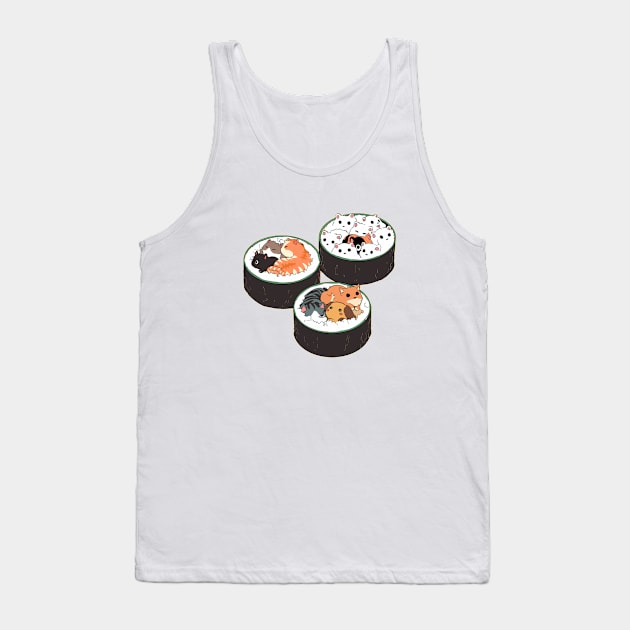 Cute Sushi  Cat Tank Top by Vintage Dream